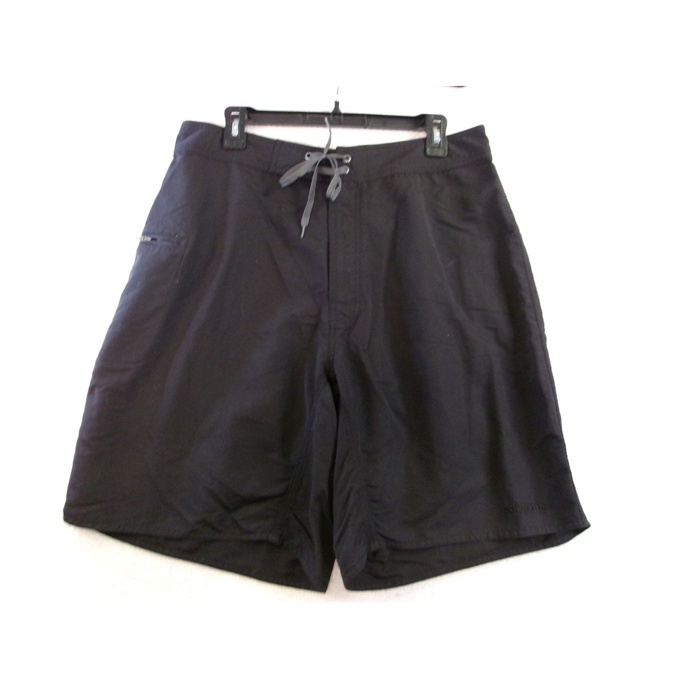 Patagonia Board Shorts Mens 35 Black Nylon Lace-Up Zipper Pocket
